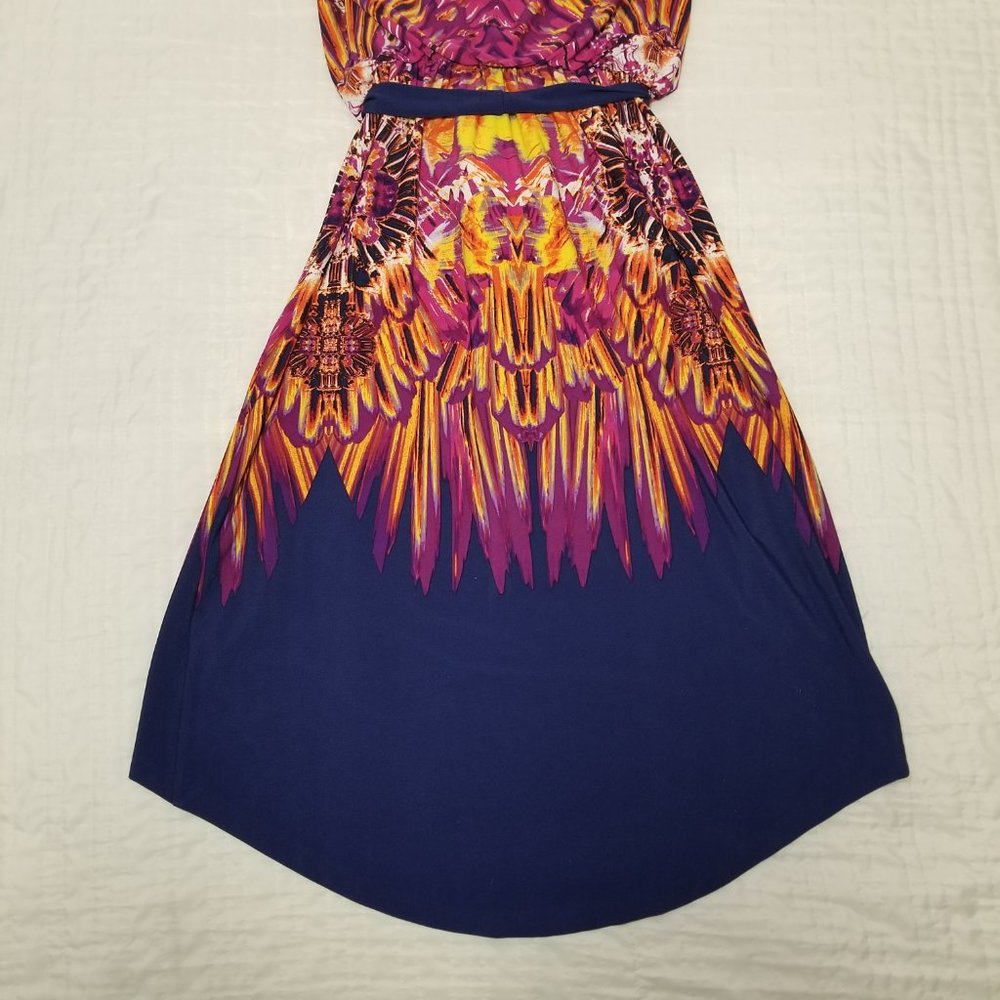 Fenn Wright Manson Womens 4 Sleeveless High-Low Blue Purple Yellow Orange Dress - Picture 12 of 16
